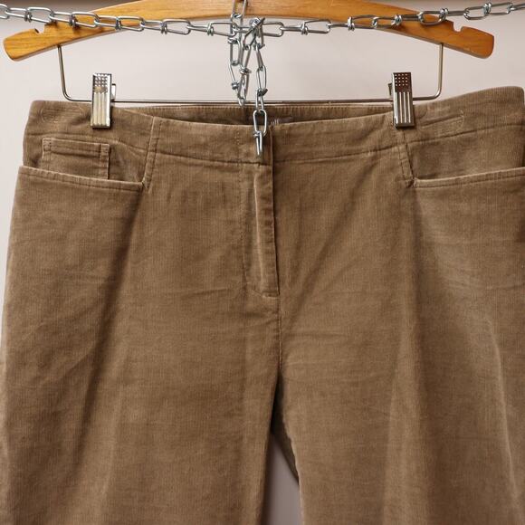 J Jill Stretch Corduroy Pants Size 10 Straight Front 2 Pockets Front Zip Khaki79 - Picture 2 of 16
